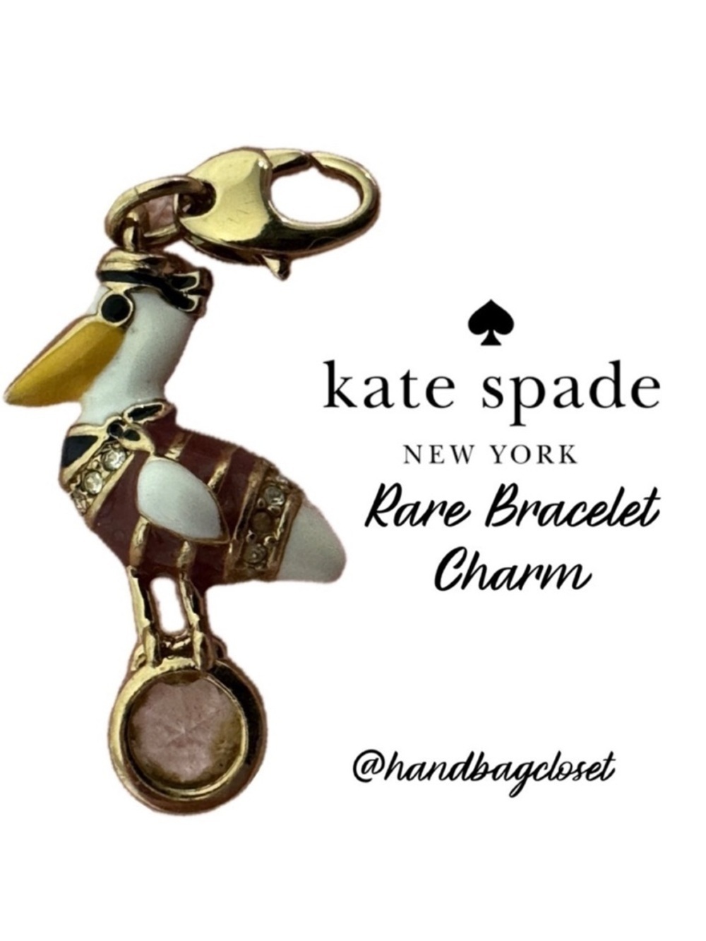 KATE SPADE Pelican 12 KT Gold Plated Charm How Charming (No Bracelet)